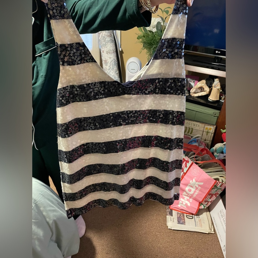 J. Crew sequin stripe tank top